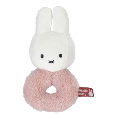 Miffy Rattle ring with bell 16cm - Fluffy pink