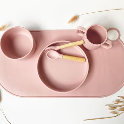 5-piece baby meal set - plate, bowl, glass, cutlery, placemat