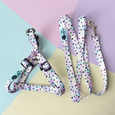Pastel Milkshake print harness and lead set