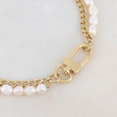 Vairani necklace - Gold freshwater pearl