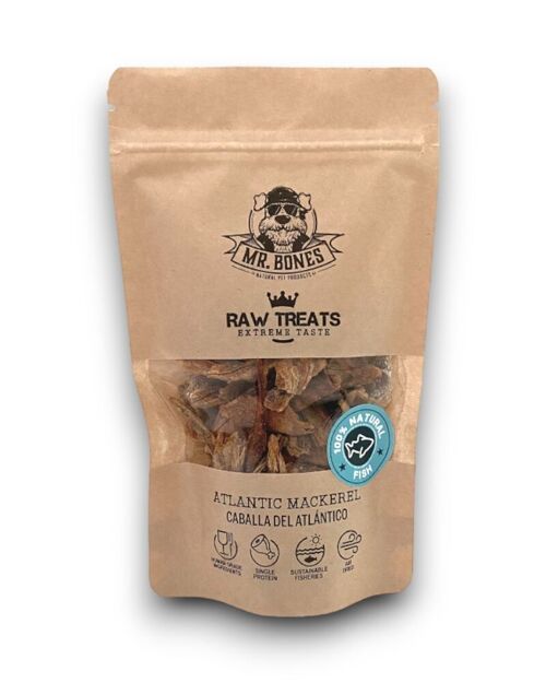 Raw Treats Caballa del Atlántico – Snack natural para perros y gatos