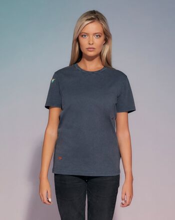 T-Shirt Brodé Dino Gris Femme 2