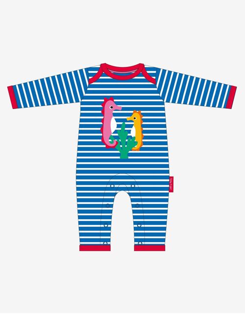 Organic Seahorse Applique Sleepsuit