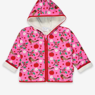 Bio-Fleece-Hoodie mit Robin-Print