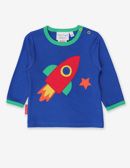 Organic Rocket Planet Applique T-Shirt