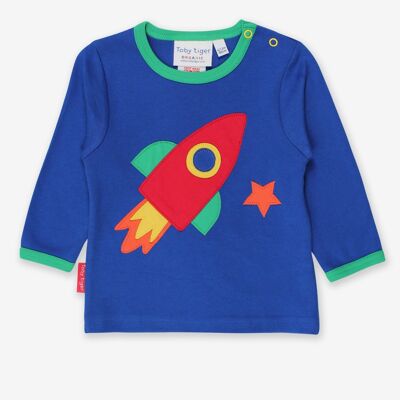 Organic Rocket Planet Applique T-Shirt
