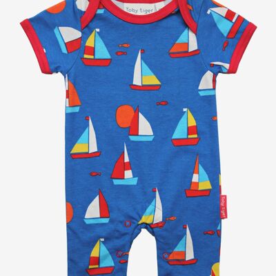 Organic Sailboat Print Romper