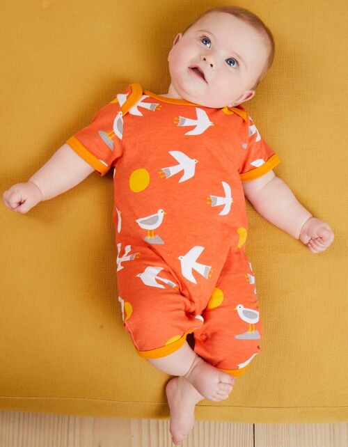 Organic Seagull Print Romper