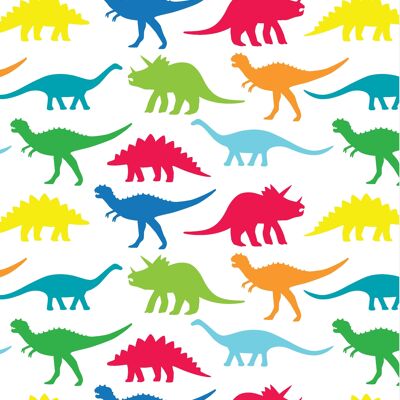 Papel de regalo de dinosaurios múltiples