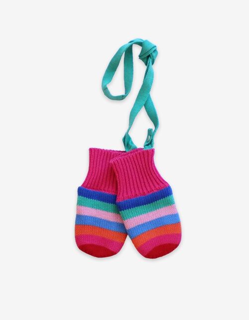Girly Stripe Knitted Mittens