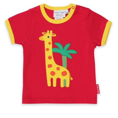 Camiseta con aplicación de jirafa orgánica