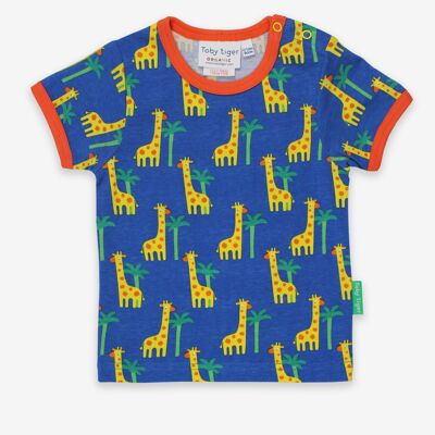 T-shirt con stampa di giraffa organica