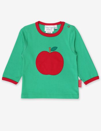T-shirt bio vert pomme appliqué 1