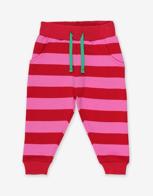 Organic Red Pink Striped Joggers