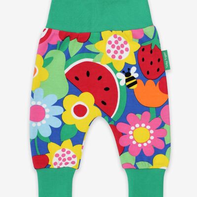 Organic Fruit Flower Print Yoga Pants