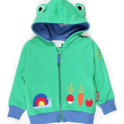 Bio-Kapuzenpullover mit Frosch-Applikation