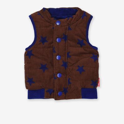 Gilet in cordoncino di stelle marrone