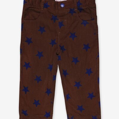 Pantalón de pana marrón con estrellas