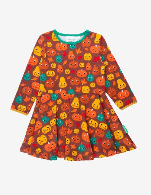 Organic Pumpkin Print Skater Dress