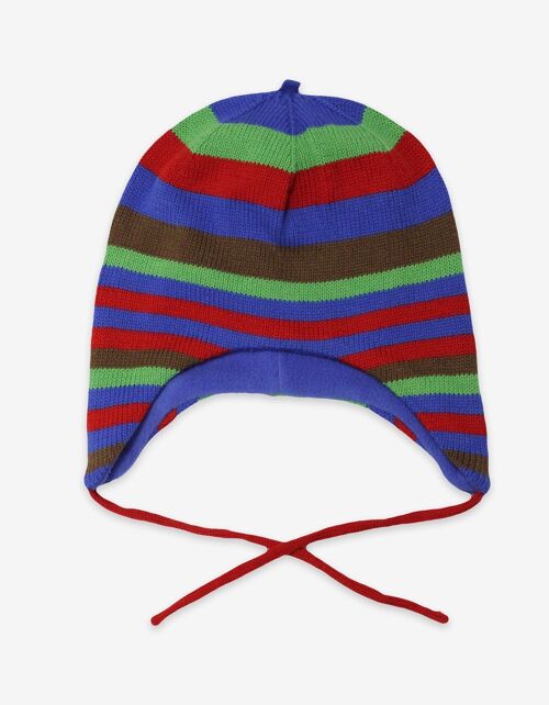 Blue and Brown Stripe Knitted Hat