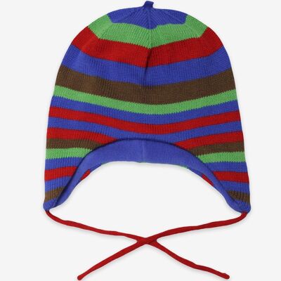 Blue and Brown Stripe Knitted Hat