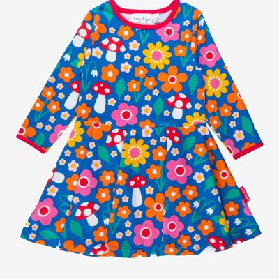 Bio-Skaterkleid mit Blumen-Pilz-Print