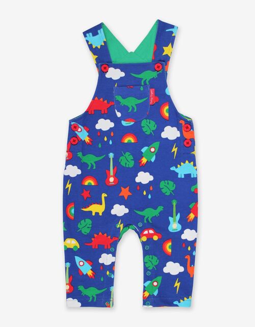 Organic Playtime Mix-Up Print Dungarees