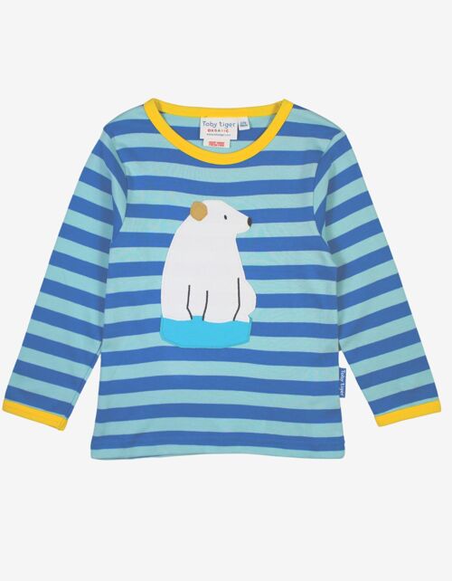 Organic Polar Bear Applique Long-Sleeved T-Shirt