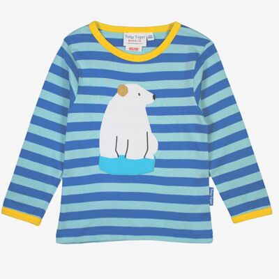 Organic Polar Bear Applique Long-Sleeved T-Shirt