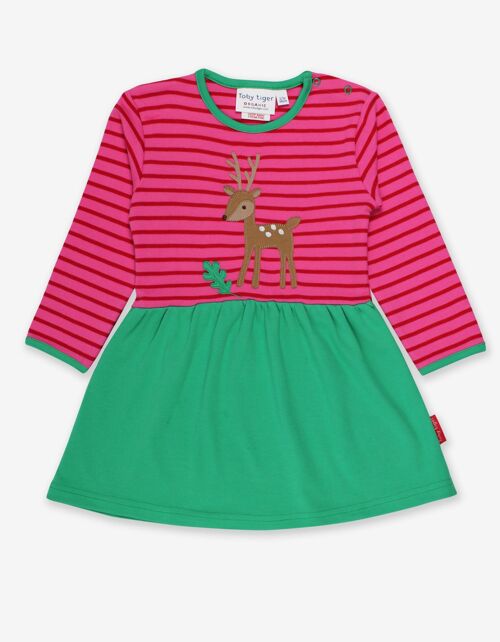 Organic Fawn Applique Twirl Dress