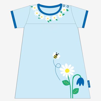 Vestido camiseta con apliques de jardín inglés orgánico