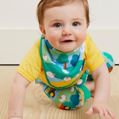 Organic Farm Print Dribble Bib