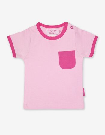 Lot de 2 t-shirts bio rose à rayures multiples 3