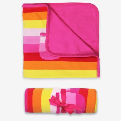 Organic Pink Multi Stripe Blanket