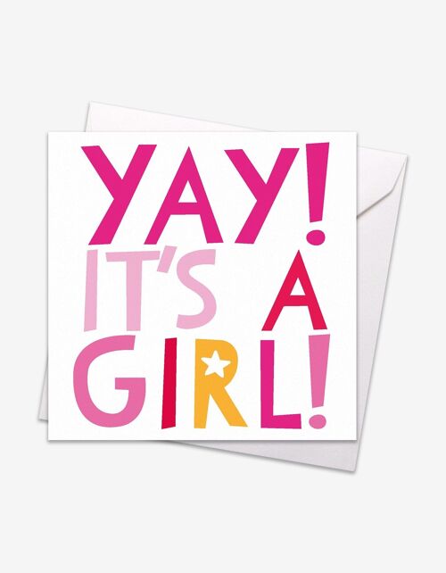 Yay Girl Baby Card