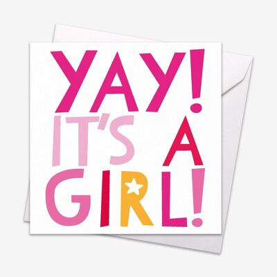 Yay Girl Baby Card