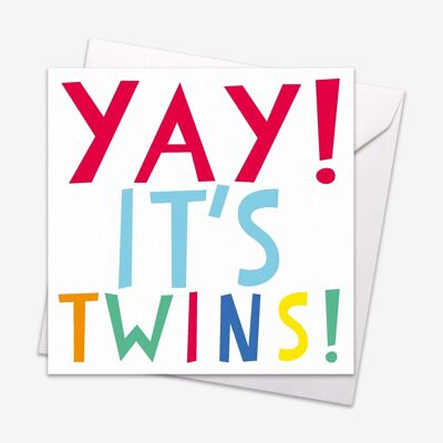 Yay Twins Baby Card