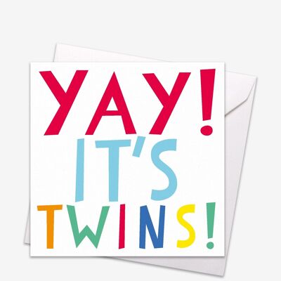 Yay Twins Baby Card