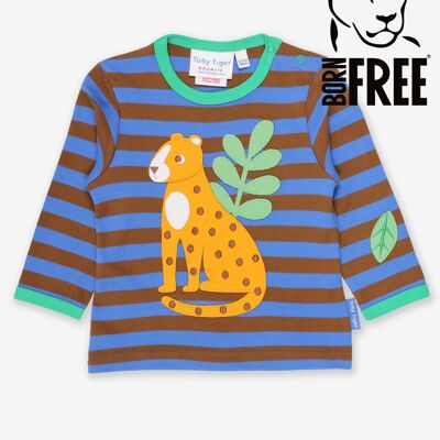 Bio-T-Shirt „Born Free“ mit Leoparden-Applikation