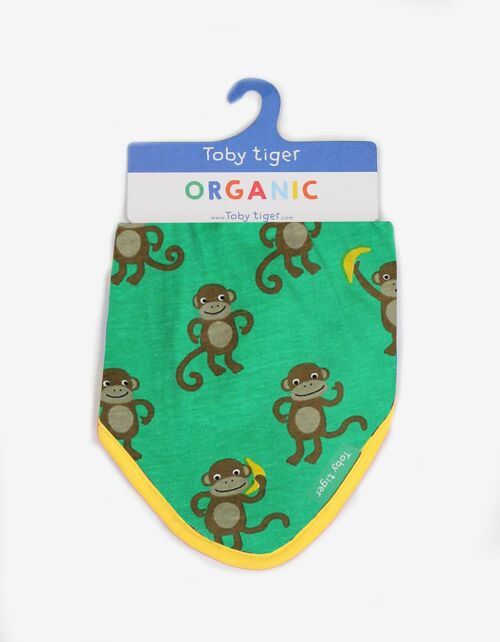 Organic Monkey Print Dribble Bib