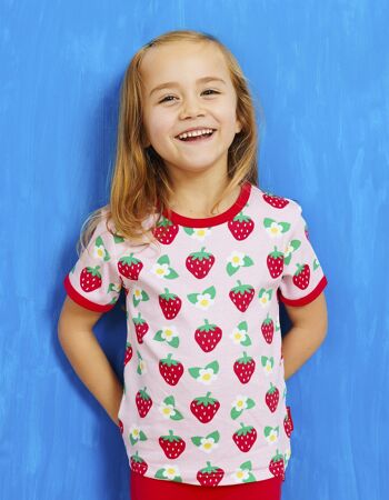 T-shirt bio à imprimé fleur de fraise 2