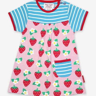 Bio-Kleid mit Erdbeer-Print