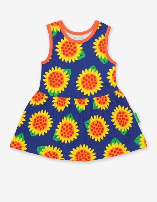 Organic Sunflower Print Summer Dress