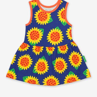 Organic Sunflower Print Summer Dress