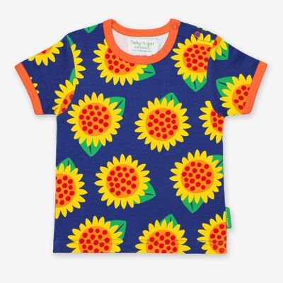 Bio-T-Shirt mit Sonnenblumen-Print