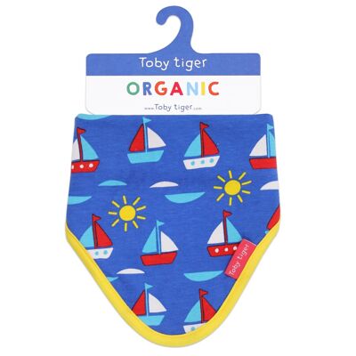 Organic Boat Print Dribble Bib