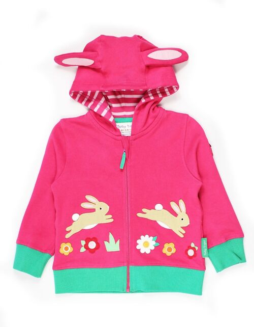 Organic Leaping Bunny Applique Hoodie