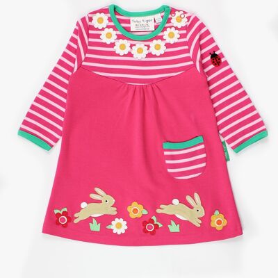 Organic Leaping Bunny Applique T-Shirt Dress