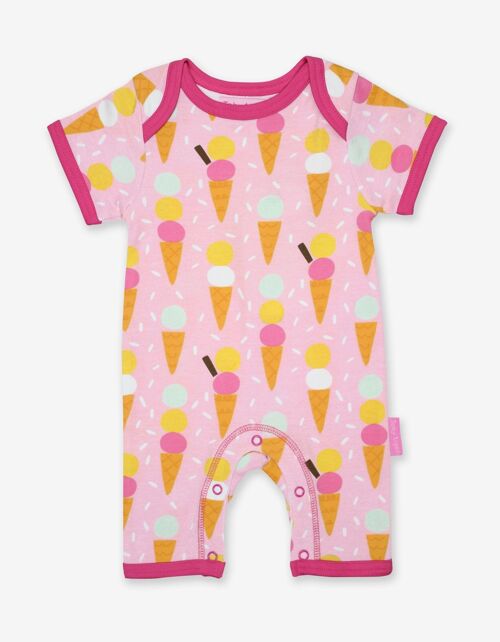 Organic Ice Cream Print Romper