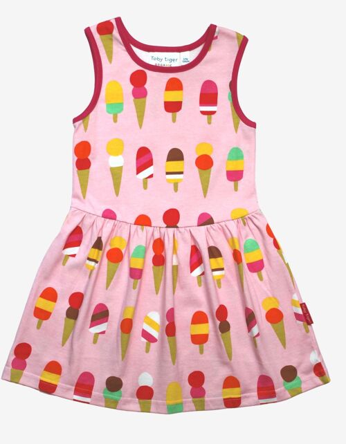 Organic Ice Cream Print Summer Dress